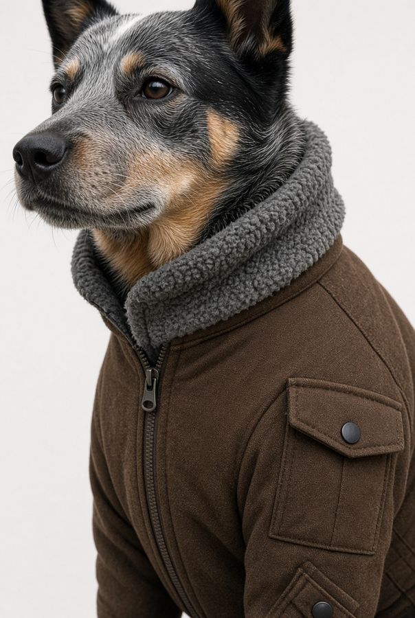 Concept art: sherpa collar and chest flap pocket close-up